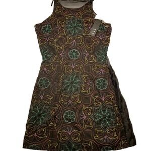 Kas New York Sleeveless Shift Dress Womens Size Small Cut Out Lined Whimsy. K45